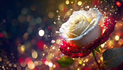 Rosa bianca con bagliori chiari
