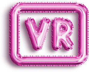 Badge Vr Pink Foil Balloon Icon