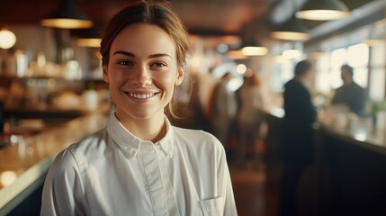 Fototapeta premium Young American Female Chef