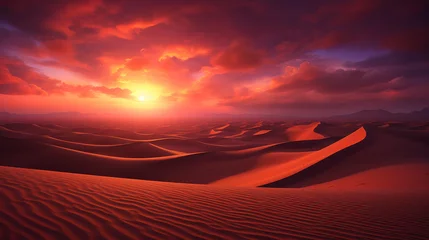  Dynamic shot of the sun setting over a vast desert landscape © Mehran