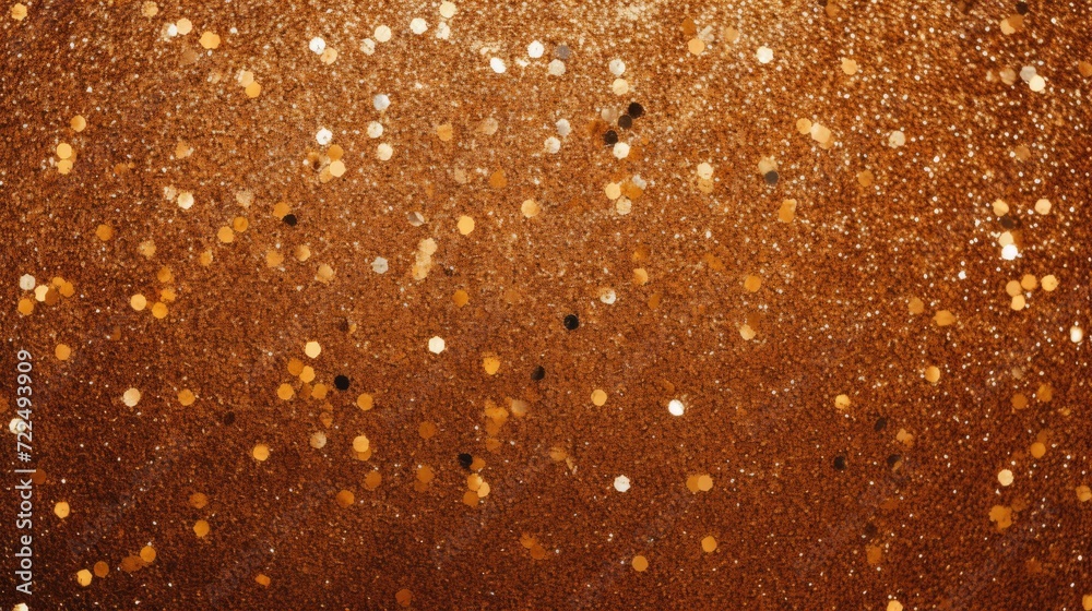 Poster a close-up view of a gold glitter background. this image can be used for various purposes, such as p