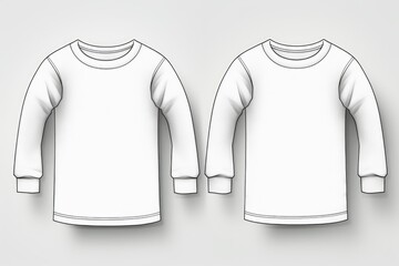 A simple white long sleeved t-shirt template on a neutral gray background. Perfect for showcasing designs or creating mockups