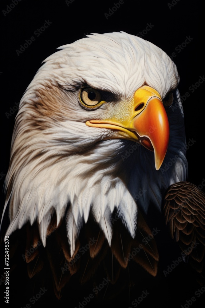 Poster a detailed close-up image of a bird of prey. perfect for nature enthusiasts and educational material