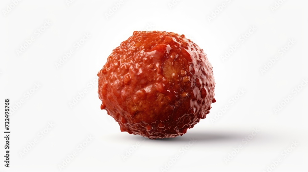 Poster a detailed view of a single piece of fruit on a clean white surface. this image can be used for vari