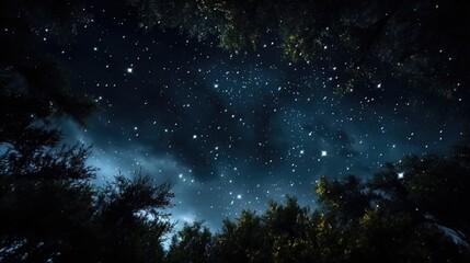 Fototapeta na wymiar A beautiful night sky filled with numerous stars. Perfect for celestial-themed designs and backgrounds