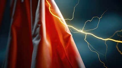 A red cloth with a lightning bolt design. Perfect for adding a pop of color and energy to any project