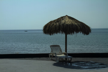 chairs and umbrella on the beach