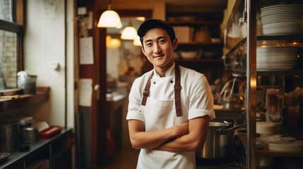 Fototapeta na wymiar Young Asian Male Chef