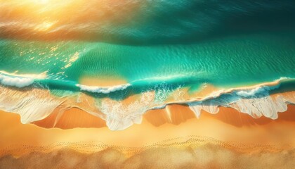Fototapeta premium Aerial View of a Serene Beach at Summer
