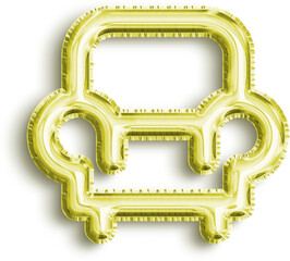 Armchair Yellow Foil Balloon Icon