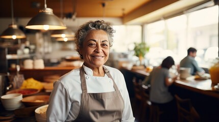 Fototapeta premium Senior Mexican Female Chef