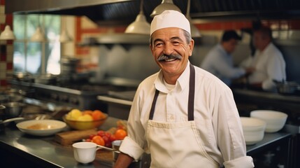 Fototapeta na wymiar Senior Mexican Male Chef