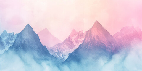 Watercolor mountain peaks, an artistic wallpaper featuring watercolor-style mountain peaks against a pastel sky.