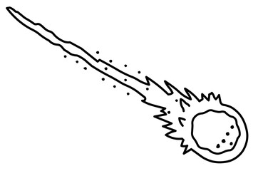 Minimalist comet in outlines. Minimalist comet coloring page.