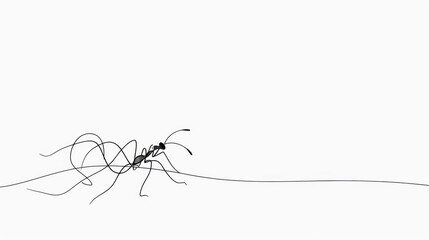  a black and white drawing of an antelope on a thin strip of white paper with the antelope on a thin strip of white paper.