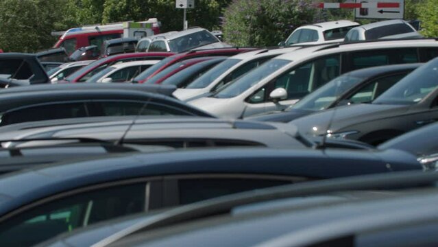 parking cars on hot summer day