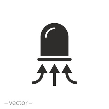 glass jar suction icon, cupping therapy, spa service, vacuum massage concept, flat symbol on white background - vector illustration
