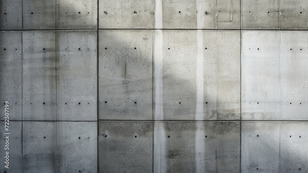 Poster The stark, uniform lines of a concrete wall create a sense of symmetry and rigidity, reflecting the cold, grey nature of the composite material used to construct it