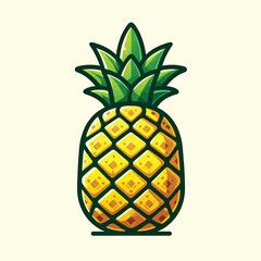 Cartoon Style Pineapple Illustration