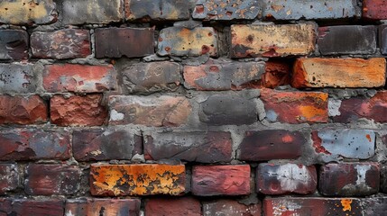 Vibrant red bricks, held together by sturdy mortar, create a striking wall that stands as a testament to the strength and endurance of building materials in the great outdoors