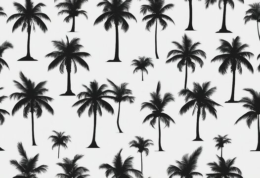 Set of coconut tree isolated on white background used for advertising decorative architecture Summer