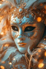 Exquisite Venetian Mask with Feathers