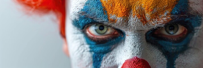 Intense Gaze of a Carnival Clown