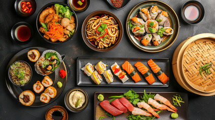Asian Food Assorted Set.