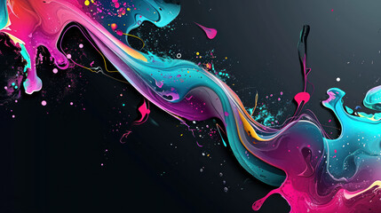 a black background with multicolored paint splattered on the bottom and bottom of the image on the bottom of the image.