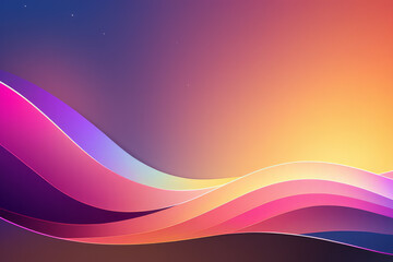 Fototapeta premium Rainbow gradient background with waves of different shapes with space for text