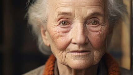 close up on old person portrait - obrazy, fototapety, plakaty