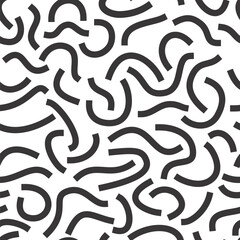 Black curved lines isolated on white background. Bold Squiggles.