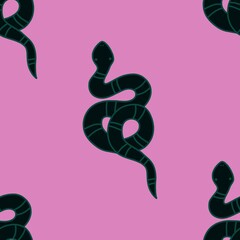 Obraz premium Cartoon animals seamless snakes pattern for wrapping paper and fabrics and new year 2025 packaging