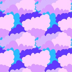 Cartoon retro doodle seamless clouds pattern for wrapping paper and fabrics and kids print and festive packaging