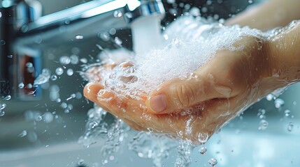 Fototapeta premium People washing hands arm wallpaper background