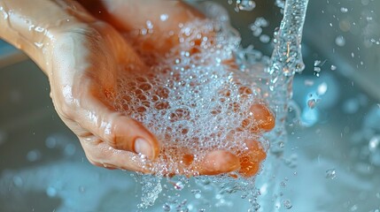 Fototapeta premium People washing hands arm wallpaper background
