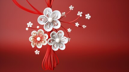 Celebrating spring's cheer: the joyous tradition of happy martisor, a Romanian cultural festivity marked by red and white talismans, symbolizing luck, optimism, and festive merriment on March 1st
