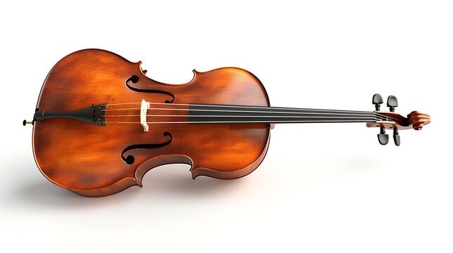 A stunning image of a cello, the elegant and soulful string instrument, showcased against a clean white background. Perfect for musicians, music lovers, and creative designs.