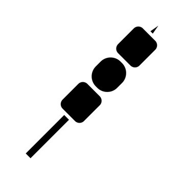 black skewer with marshmallows clip art preview