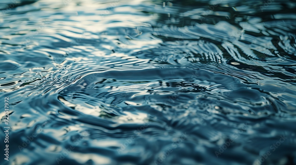 Poster the tranquil surface of the water shimmers with fluid reflections, each drop creating a ripple that 