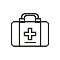 first aid box vector icon line template