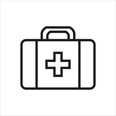 first aid box vector icon line template