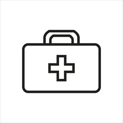 first aid box vector icon line template