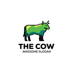 Vector cow mascot illustration logo design