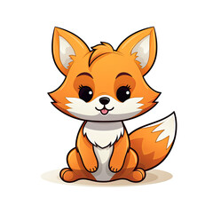 A flat logo vector of a cute animal cartoon - icon illustration