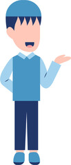 Muslim Boy With Explaining Gesture