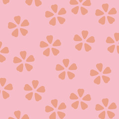 ピンクの花のパターンイラスト