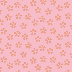ピンクの花のシームレスなパターンイラスト