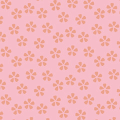 ピンクの花のシームレスなパターンイラスト