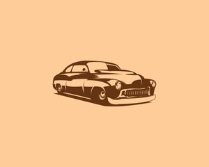 1949 mercury coupe car logo silhouette design isolated on white background front view. best for badges, emblems, icons, stickers. vector illustration available in eps 10. - obrazy, fototapety, plakaty